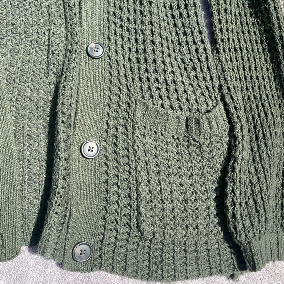American Eagle Cardigan Crochet Knit Long Sleeve With Pockets - Picture 2 of 4